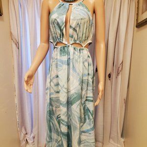 CUPSHE Women's Leafy Cutout Maxi Sleeveless Dress